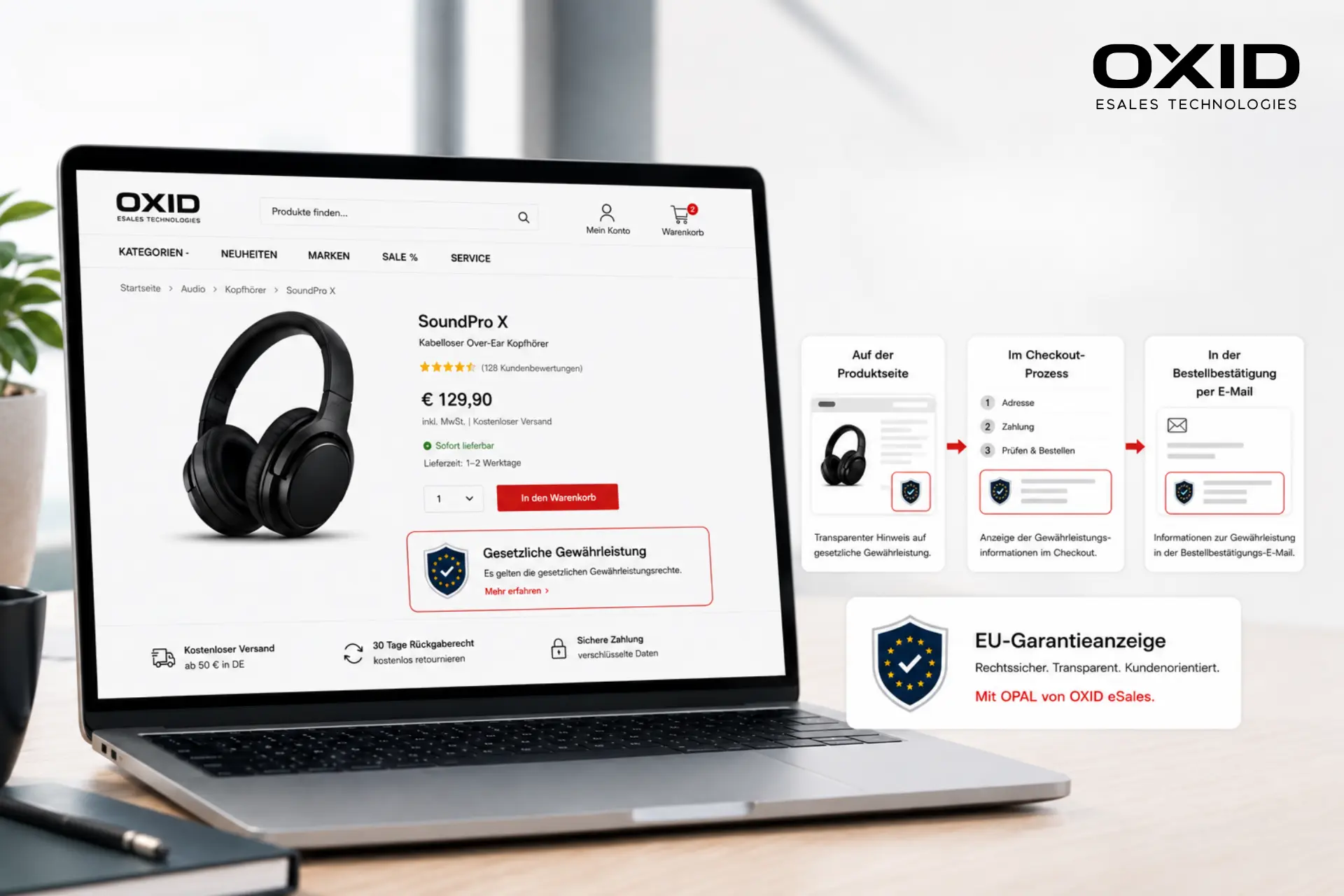 Neue Vorgaben für E-Commerce-Händler: OXID eSales bietet Lösung zur Umsetzung der EU-Garantieanzeige in Online-Shops