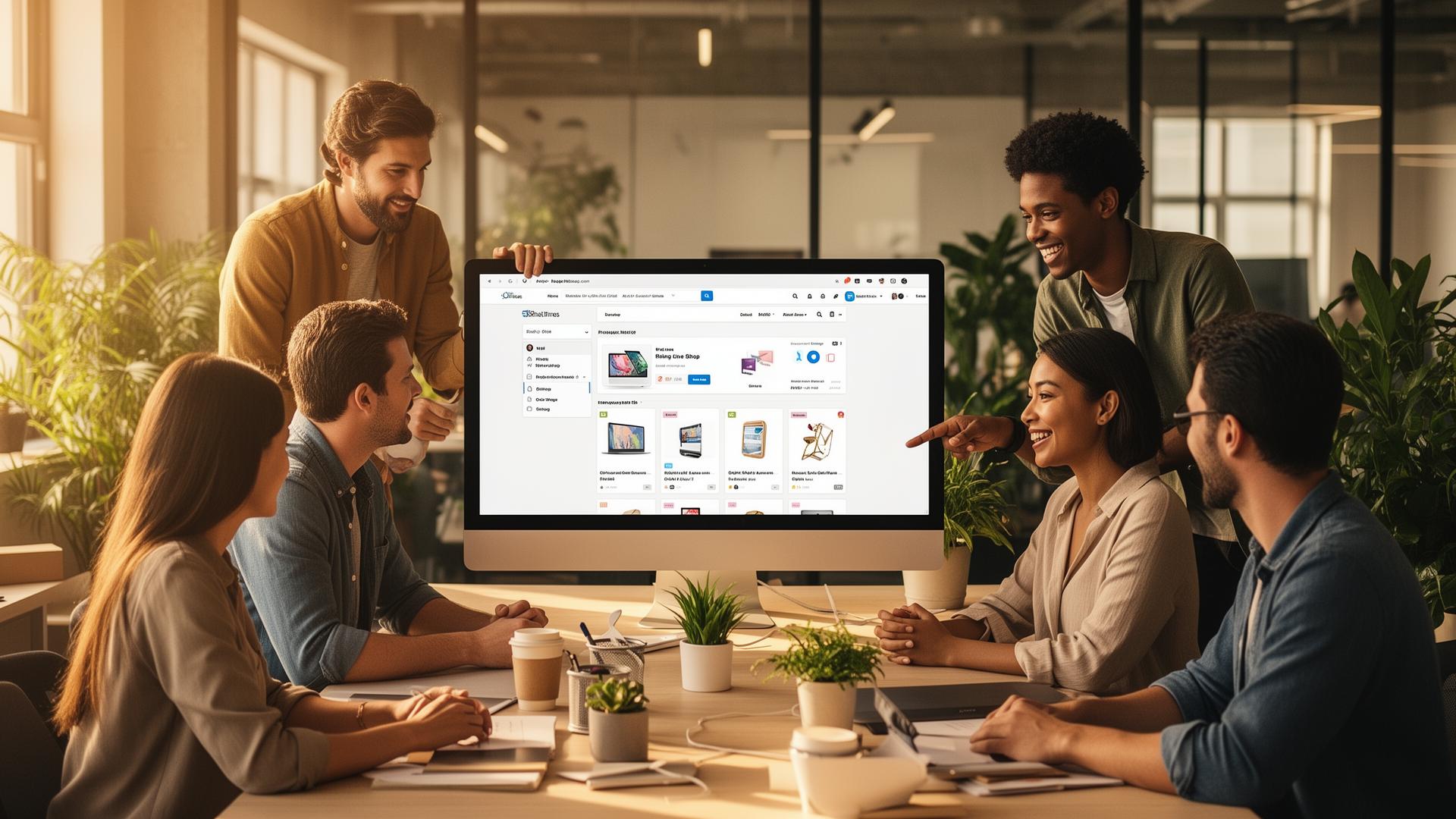 E-Commerce Team bei der Zusammenarbeit