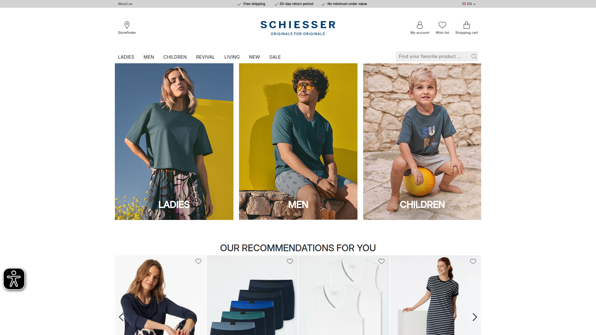 Schiesser Online-Shop – powered by OXID eShop