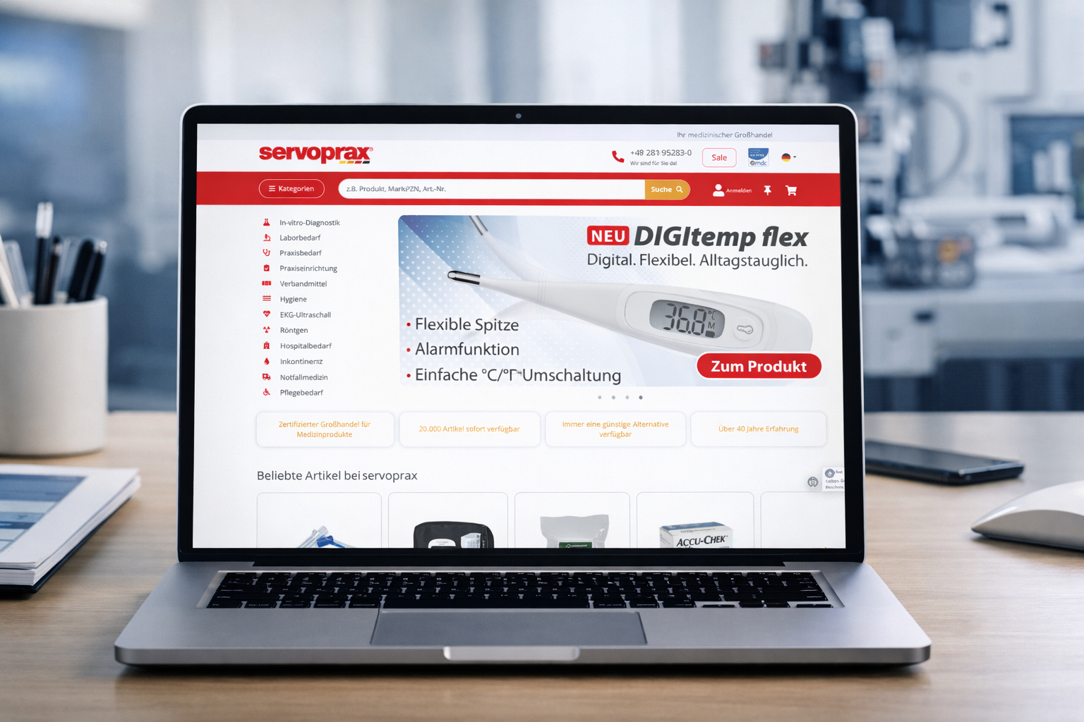 Servoprax Online-Shop für Medizinprodukte