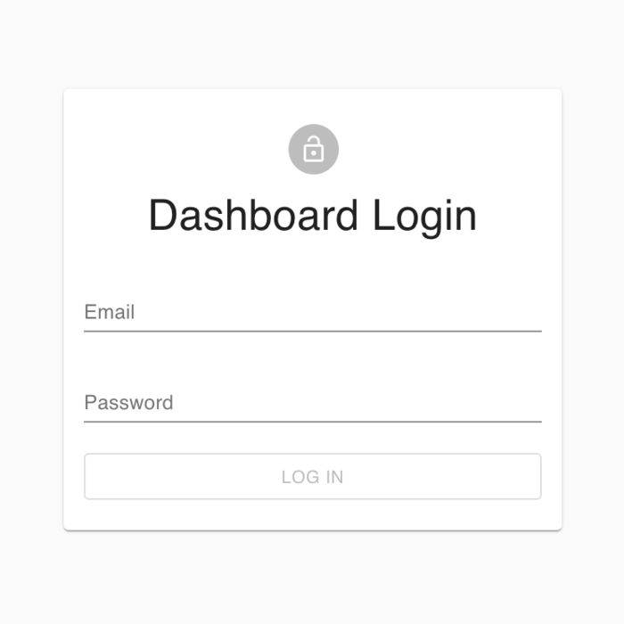 Shopbetreiber Dashboard Login-Oberfläche