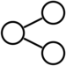 Icon von drei miteinander verbundenen Kreisen